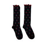FLOOF Women's Cherry Frill Sock in Black