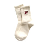 FLOOF Demure Bow Sock in White