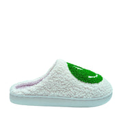 Pantoufles FLOOF à motif smiley tout doux, vertes