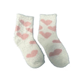 FLOOF Fuzzy Heart Sock in White/Pink