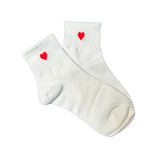 FLOOF Ankle Heart Socks in White