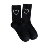 FLOOF Women's Jacquard Heart Sock in Black