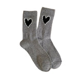 FLOOF Women's Jacquard Heart Sock in Grey