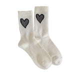 FLOOF Women's Jacquard Heart Sock in White