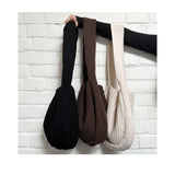 FLOOF Knit Shoulder Bag in Black