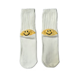 FLOOF Women's Retro Smile Sock in White