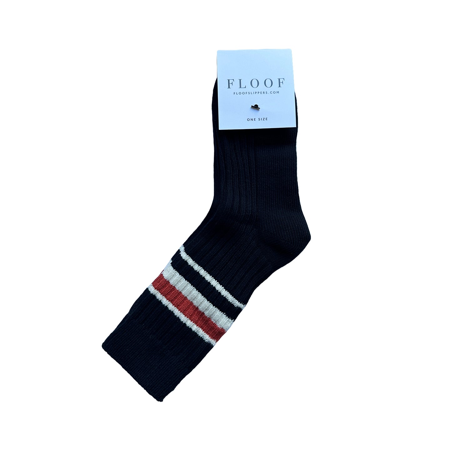 Chaussettes FLOOF Retro Stripe noires 1