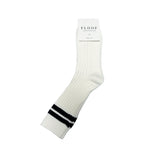 FLOOF Ribbed Tube Sock in White/Black