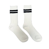 FLOOF Ribbed Tube Sock in White/Black