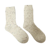 FLOOF Women's Speckled Wool Blend Socks in White
