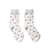 FLOOF Tiny Heart Sock in White/Red