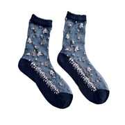Chaussettes FLOOF en maille florale noire