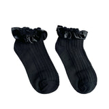 FLOOF Ruffle Trim Sock in Black