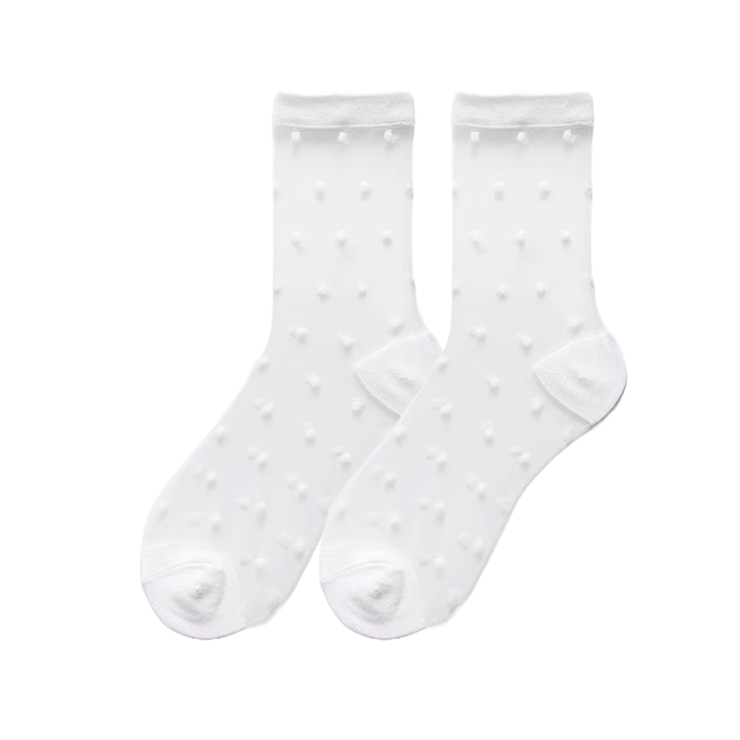 FLOOF Sheer Polka Dot Sock in White