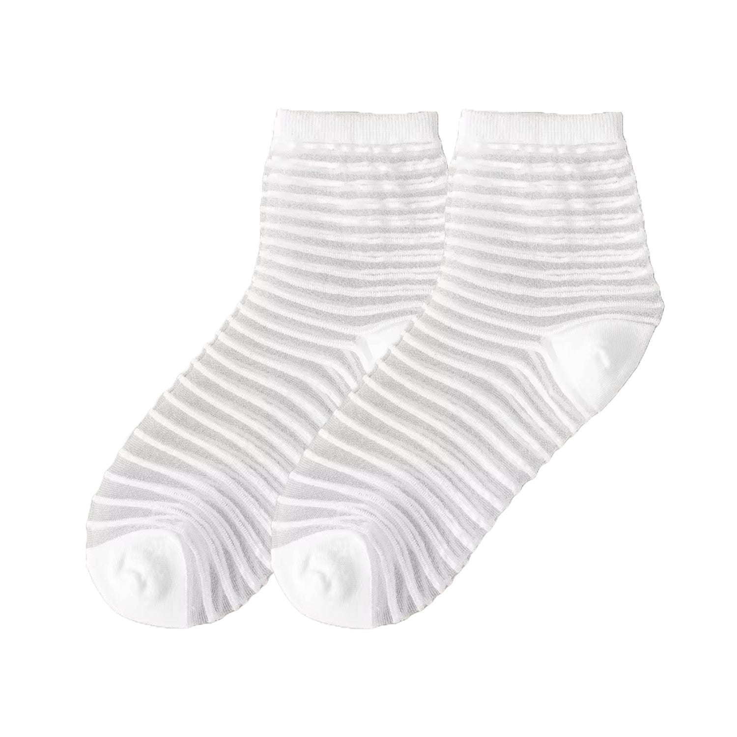 FLOOF Sheer Sock in White Stripe