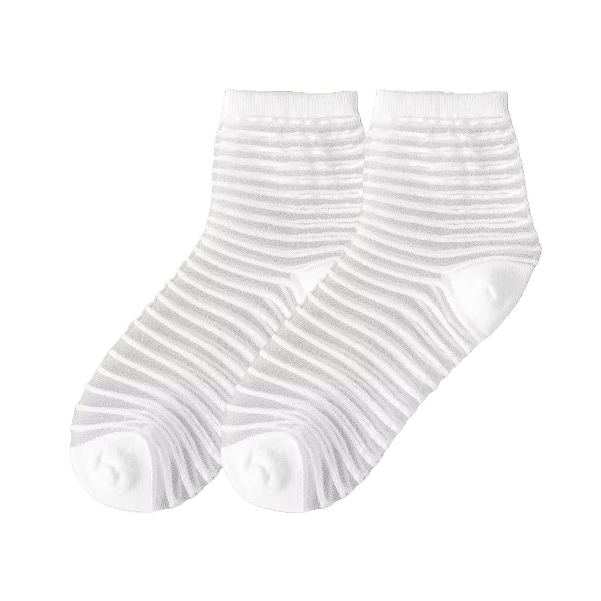 FLOOF Sheer Sock in White Stripe