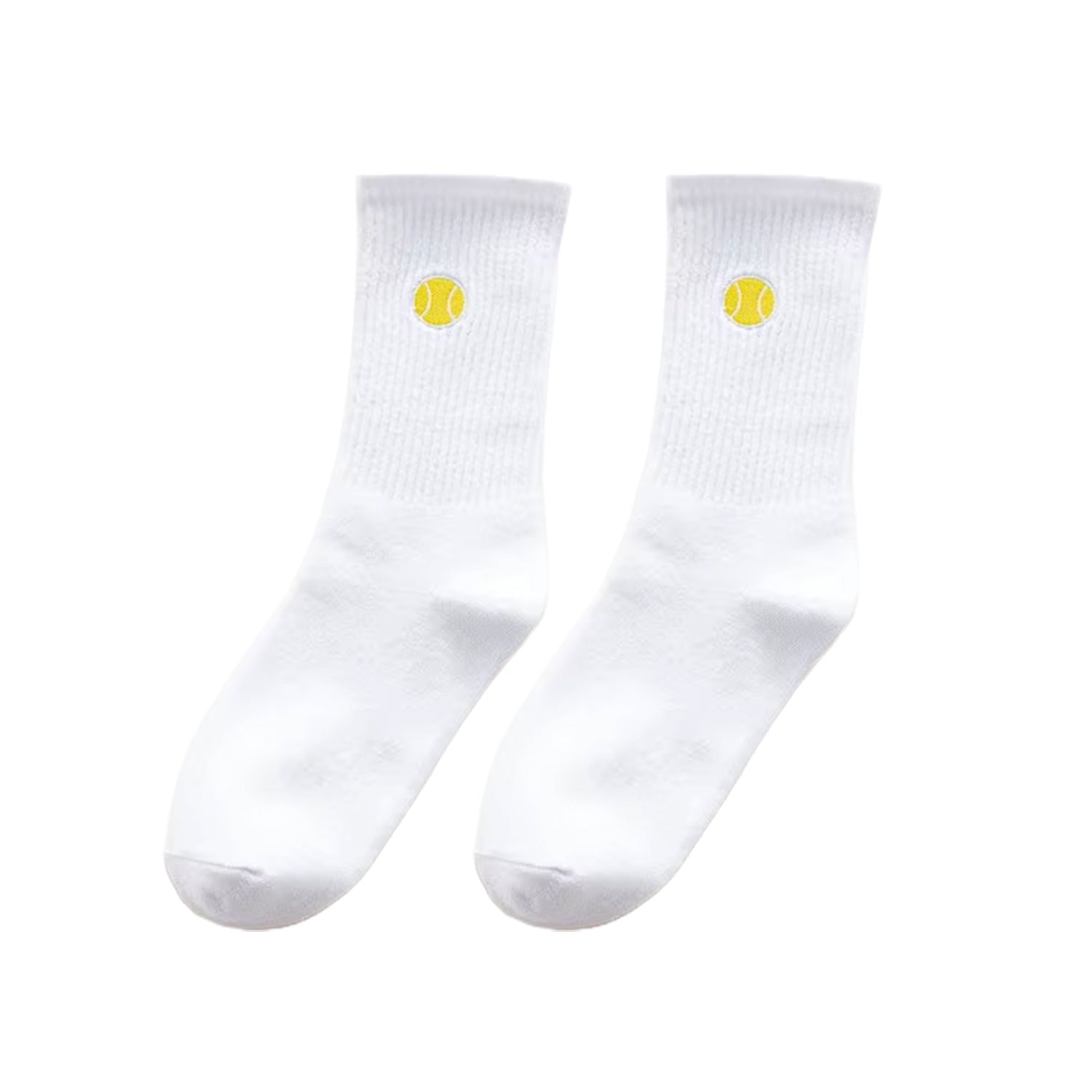 FLOOF Tennis Crew Sock in White w Ball