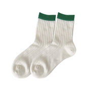Chaussettes bicolores FLOOF blanches et vertes