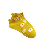 FLOOF Floral Frill Socks in Yellow