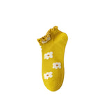 FLOOF Floral Frill Socks in Yellow