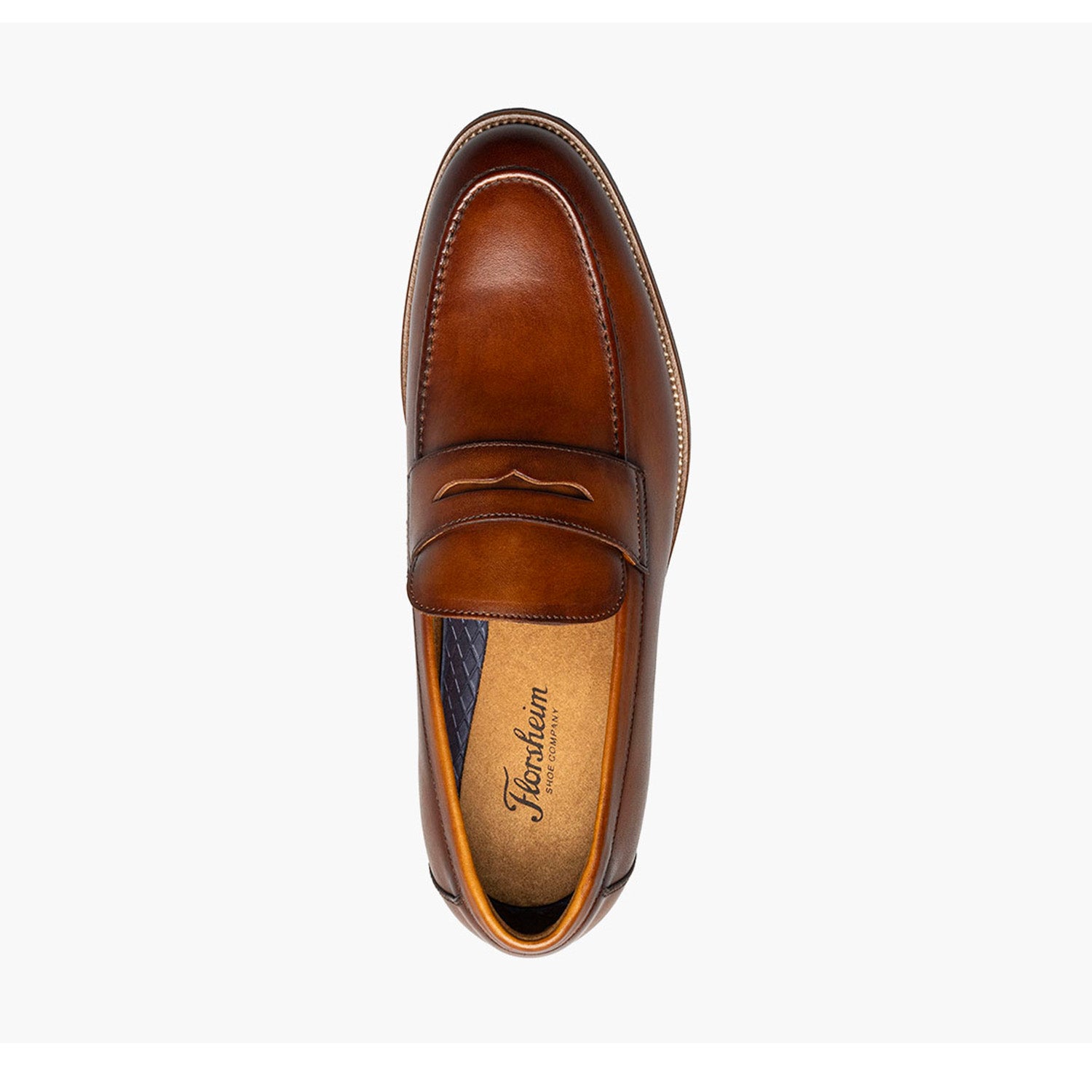 Mocassins Florsheim pour homme, modèle Rucci Penny, couleur cognac