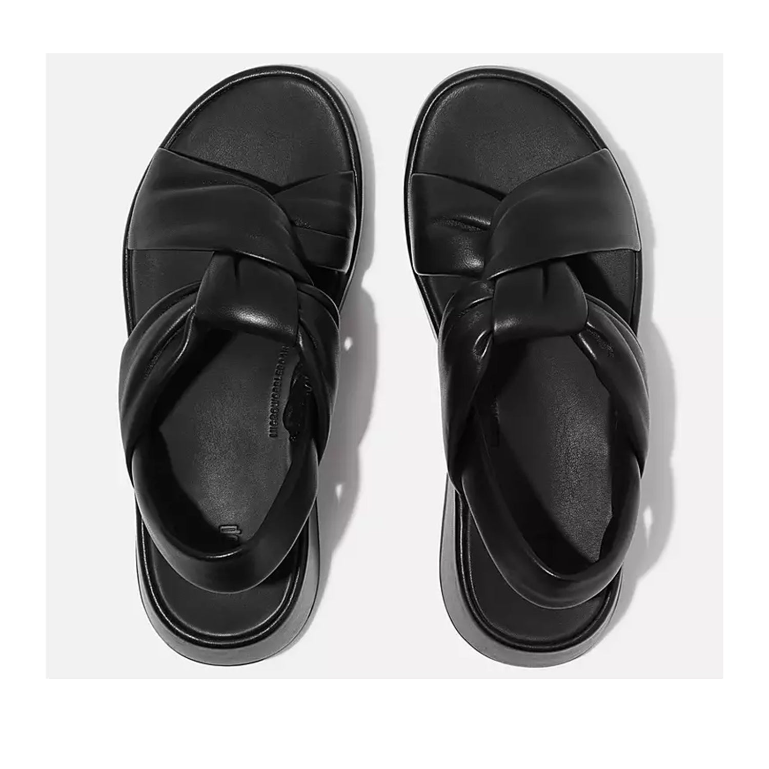 Fitflop Women's F-Mode Knot Leather Back Strap in All Black