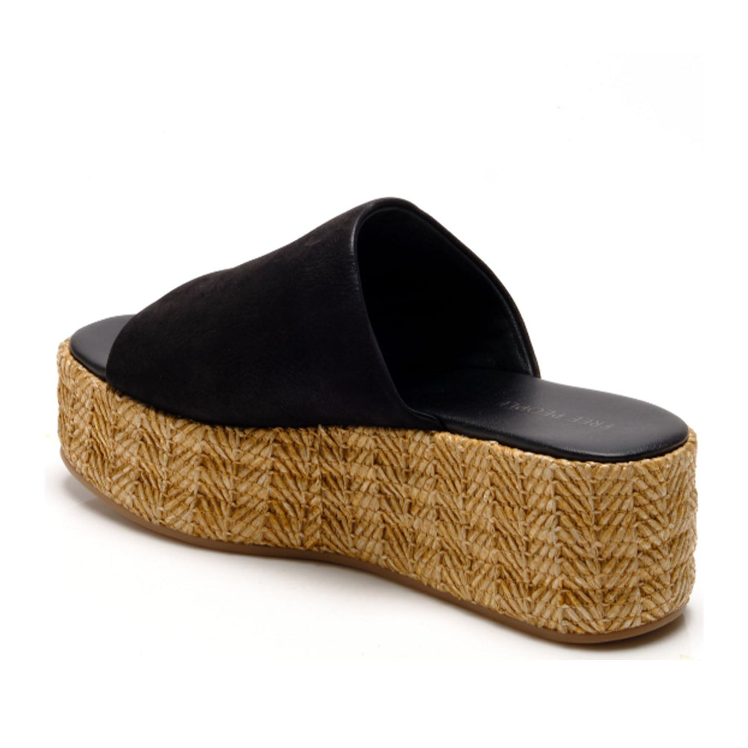 Free People Women's Harbor Raffia Flatform in Black