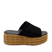 Free People Women's Harbor Raffia Flatform in Black