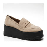 Free People Women's Nico Platform Loafer in Cappuccino Suede