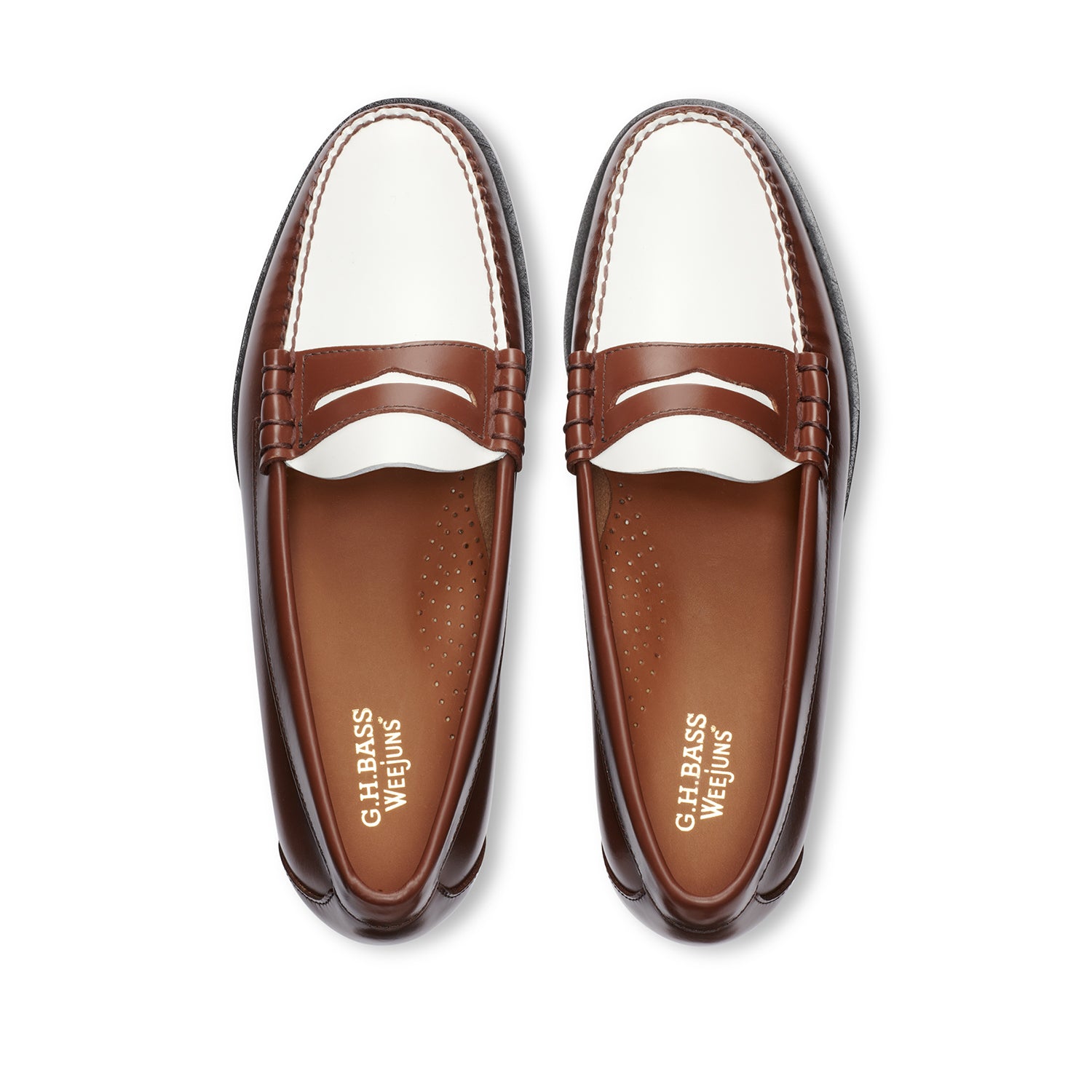 GH Bass Larson Weejun pour homme, coloris Whiskey/Blanc