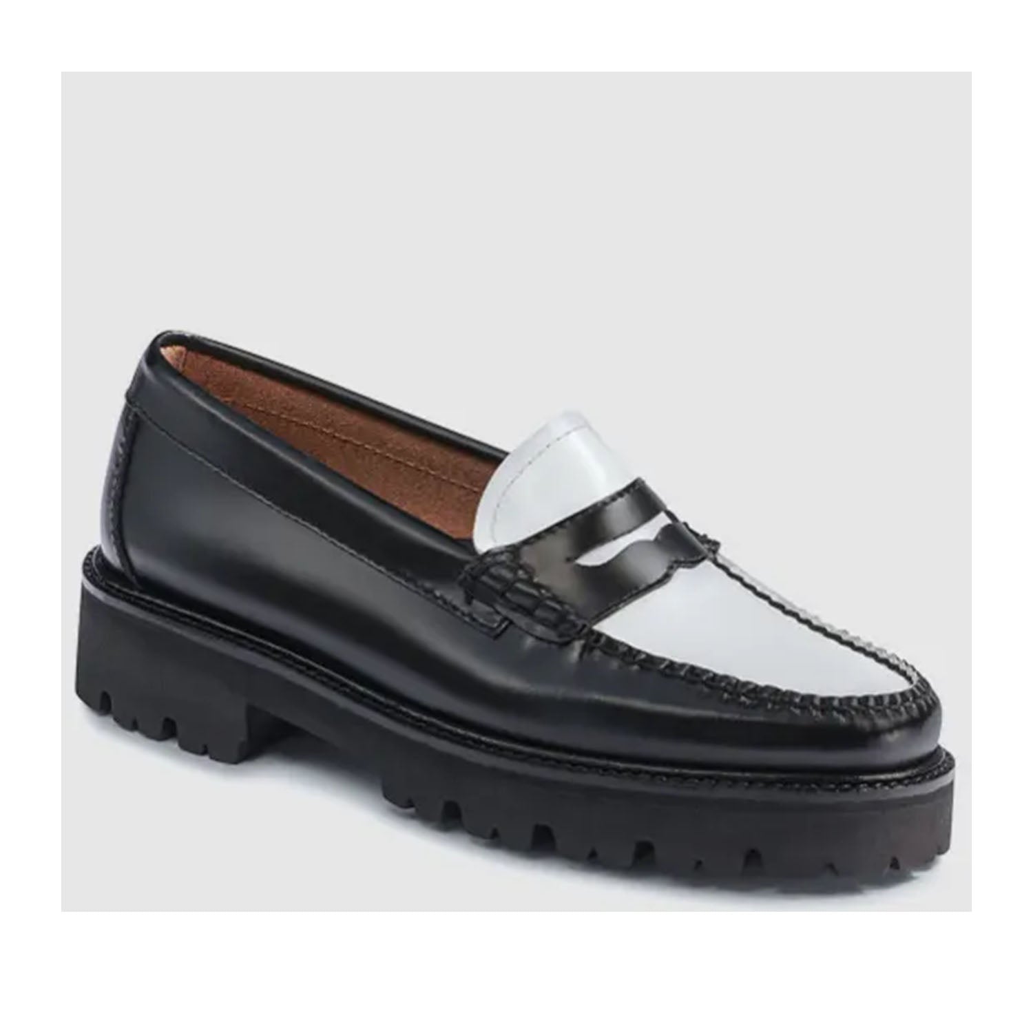 Chaussures de football GH Bass Whitney Super Lug Weejun pour femmes, coloris noir et blanc