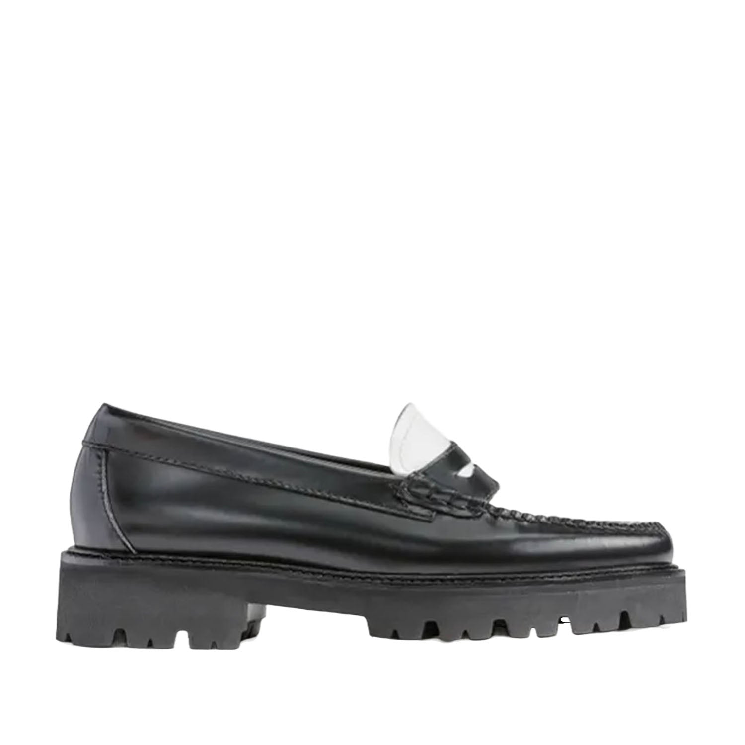 Chaussures de football GH Bass Whitney Super Lug Weejun pour femmes, coloris noir et blanc