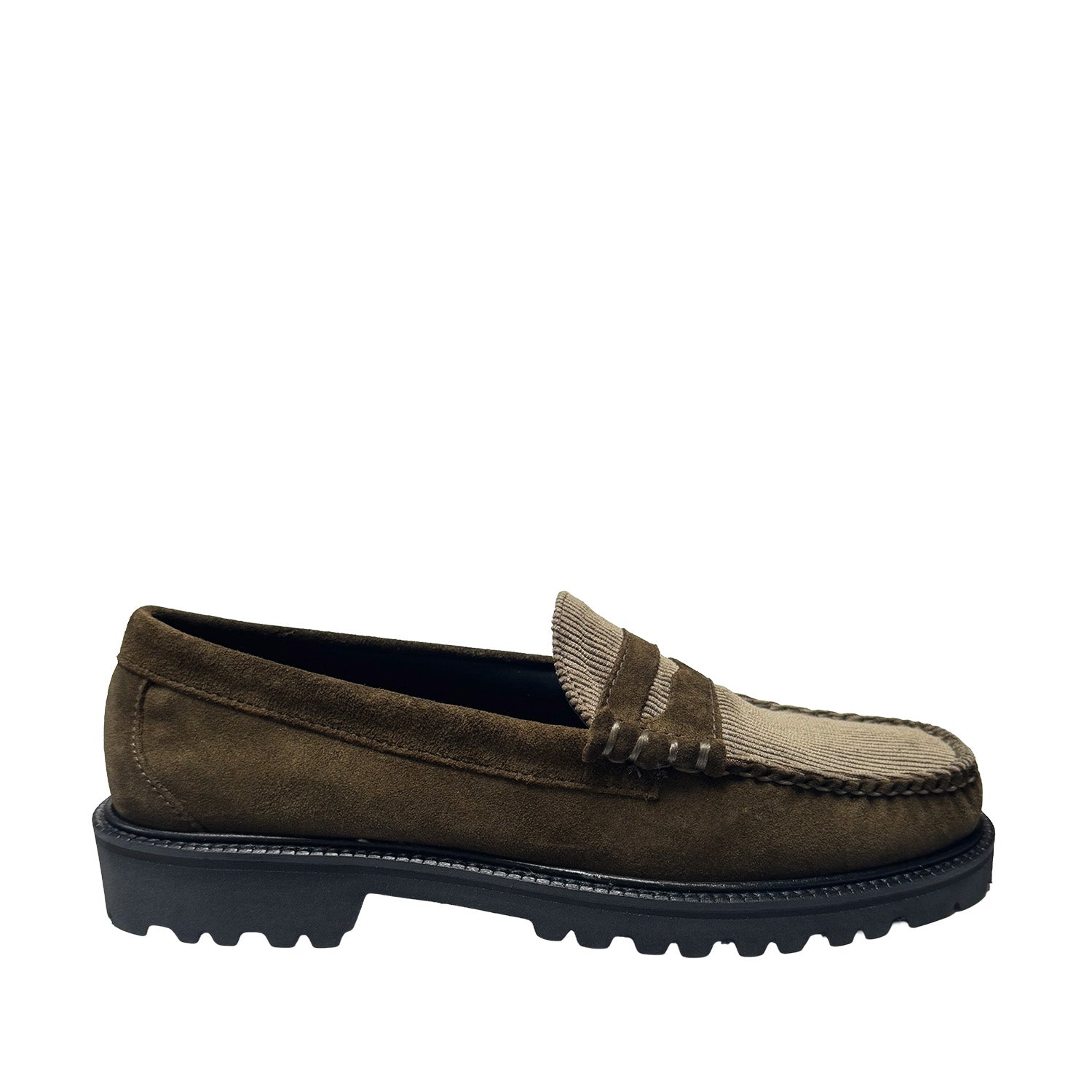 Baskets GH Bass Larson Lug pour homme, en daim bicolore olive