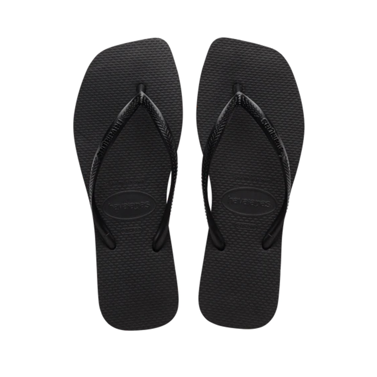 Havaianas Tongs carrées fines pour femmes, noires