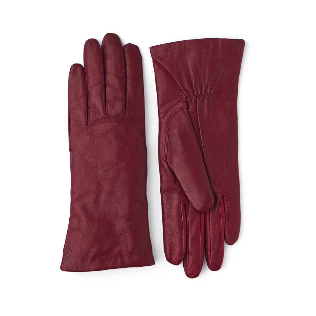 Gants Elisabeth pour femmes Hestra, couleur rouge foncé