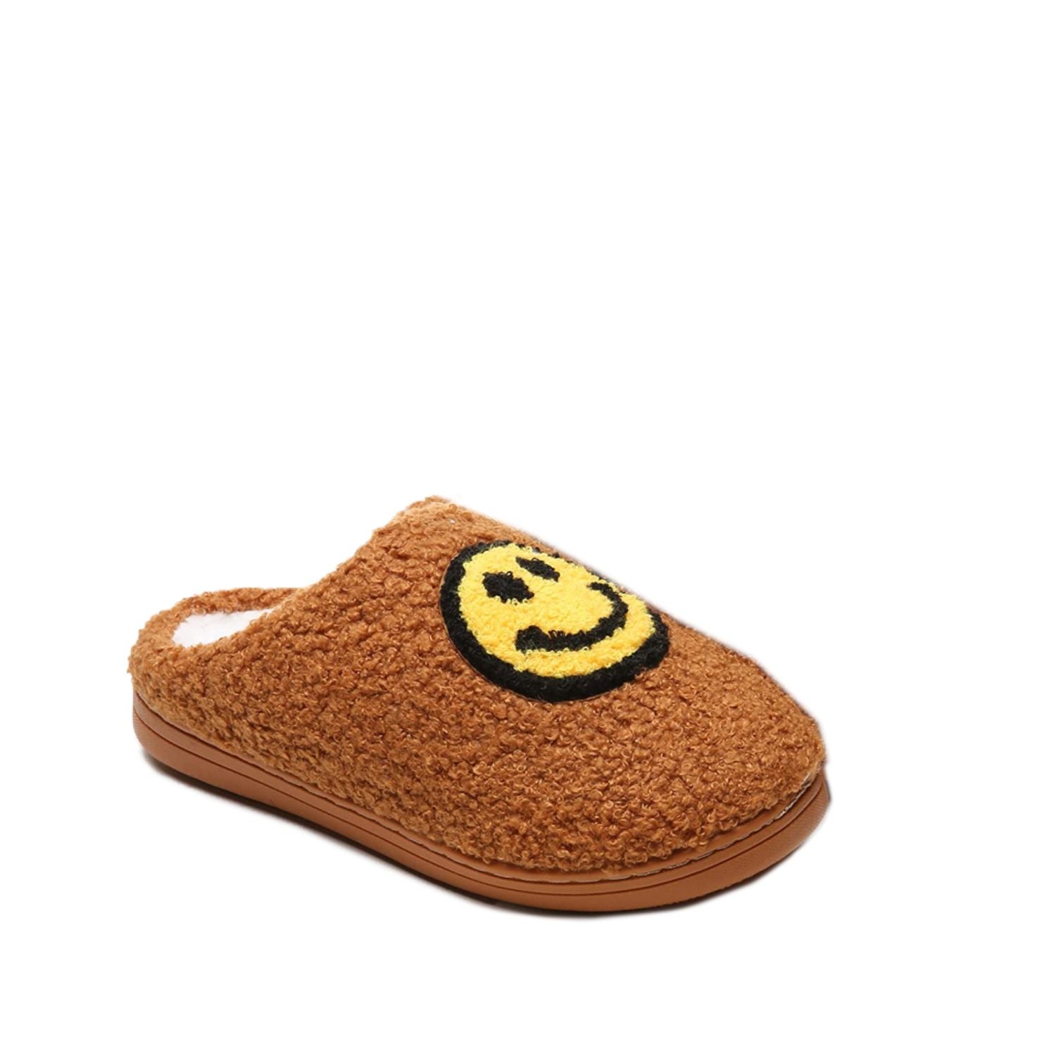 Floof Kid's Fluffy Face Slippers in Brown