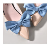 Kennie Rylie Satin Bow Shoe Clip in Blue