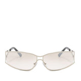 Kennie Rylie Y2K Metal Shades in Silver