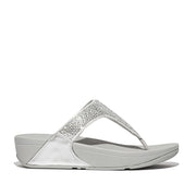 Sandales Fitflop Lulu Crystal pour femme, entre-doigts, couleur argent