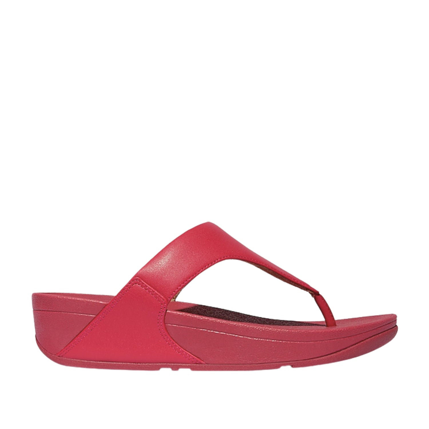 Fitflop Women's Lulu Leather Toe Post Sandal in Redberry