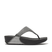 Fitflop Women's Lulu Shimmerlux Toe Post Sandal in Pewter