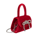 Melie Bianco Women's Sabrina Velvet Top Handle Bag in Red