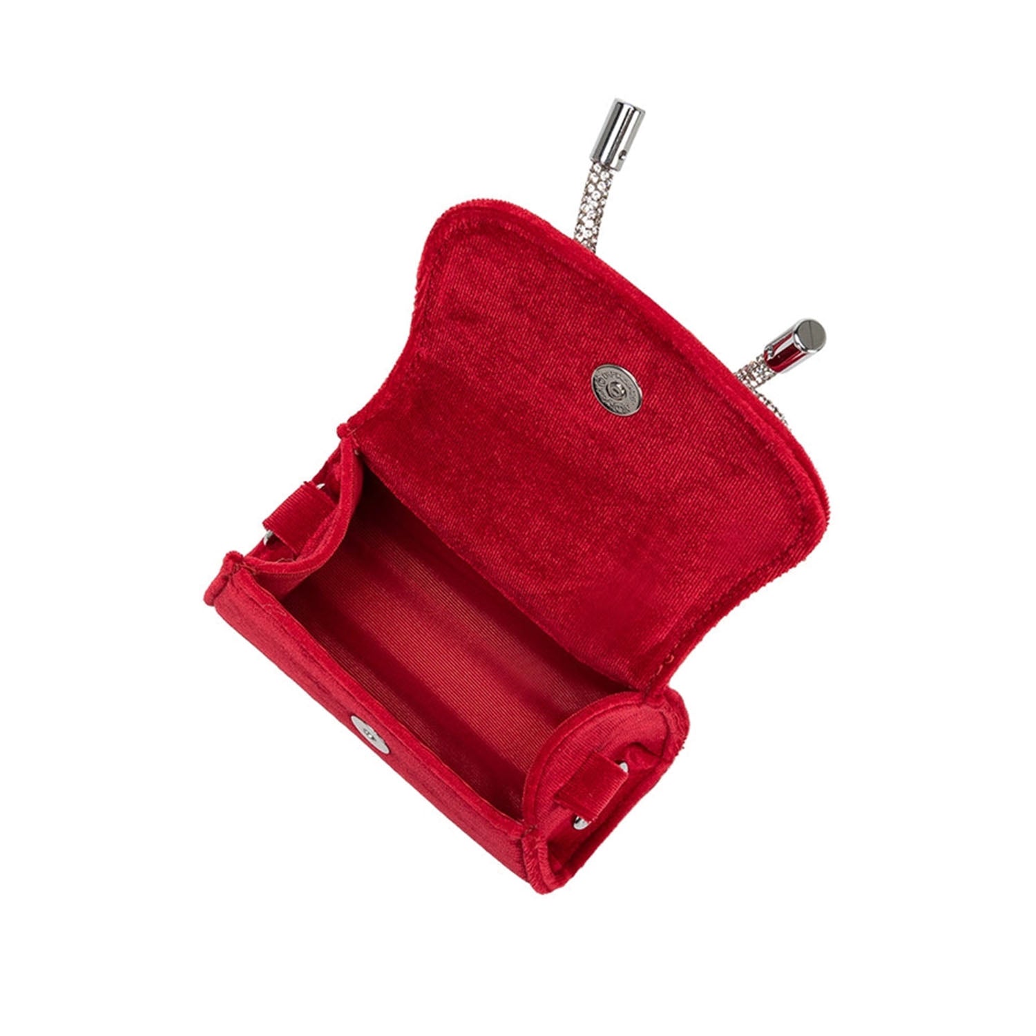 Melie Bianco Women's Sabrina Velvet Top Handle Bag in Red