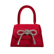 Melie Bianco Women's Sabrina Velvet Top Handle Bag in Red