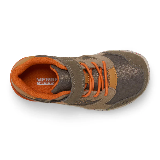 Merrell Kids' Unisex Bare Steps A83 Sneaker in Gunsmoke/Taupe