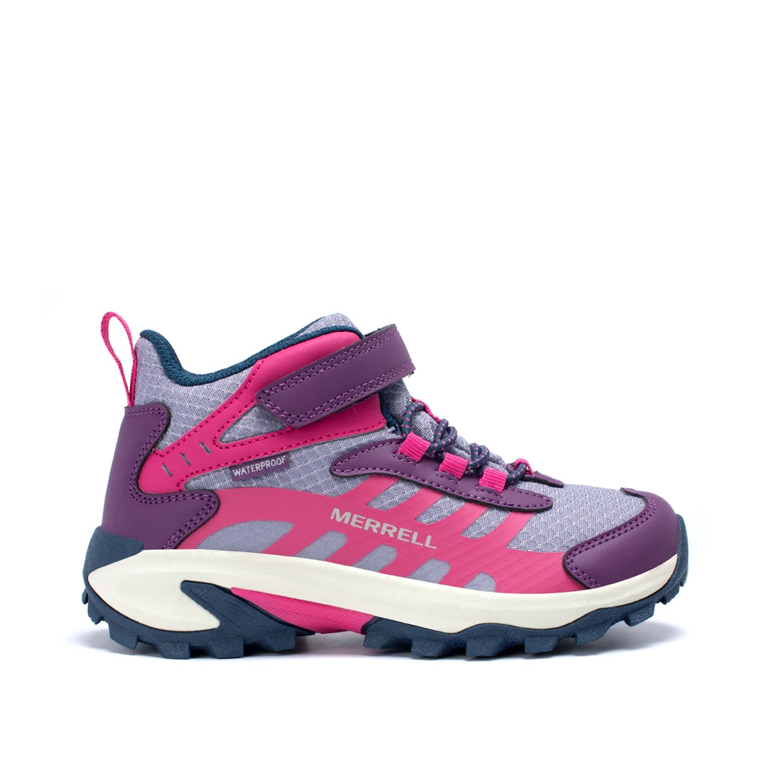 Merrell Kids' Unisex Moab Speed 2 Mid A/C Wtprf in Berry/Navy
