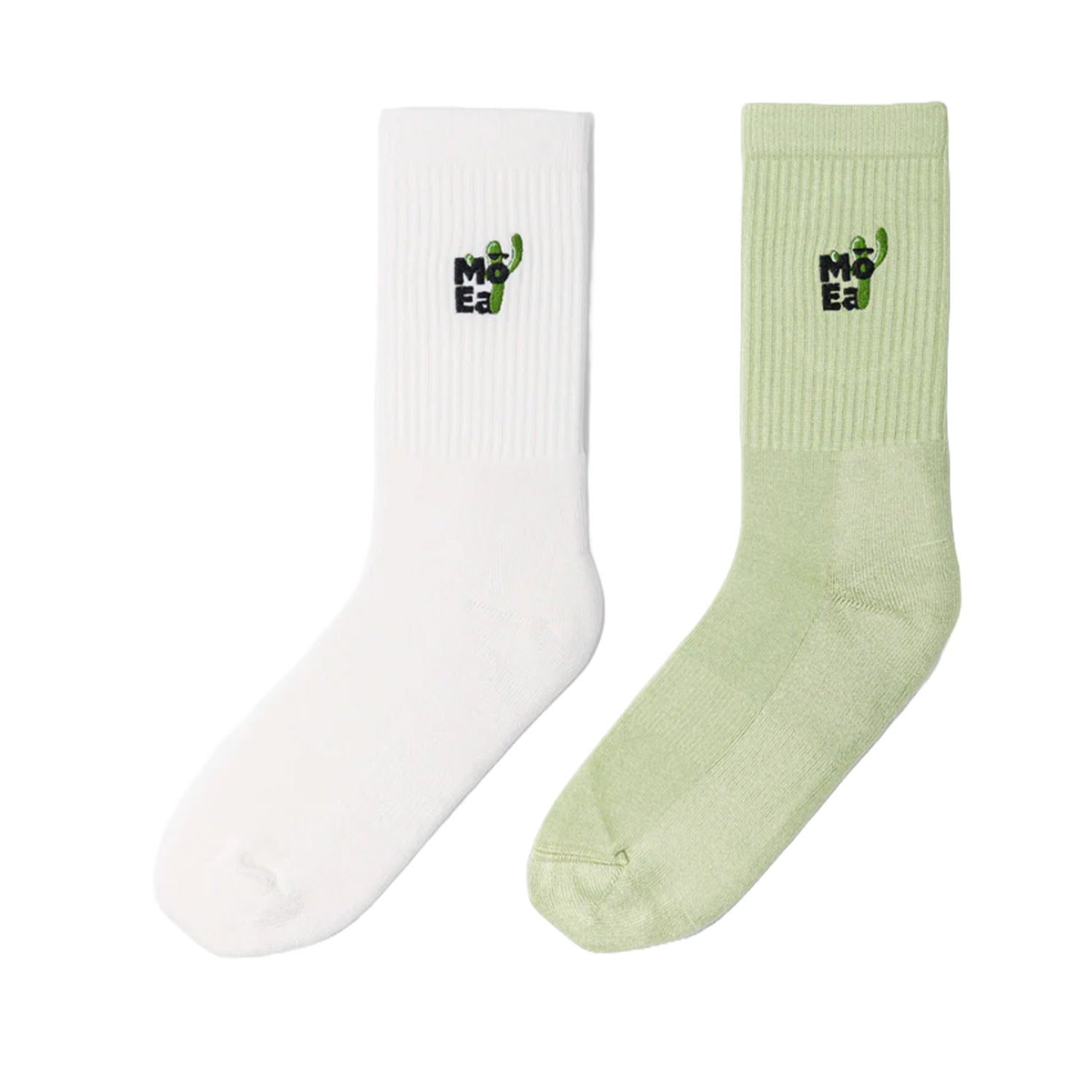 Lot de chaussettes unisexes en bambou MoEa, blanc/vert