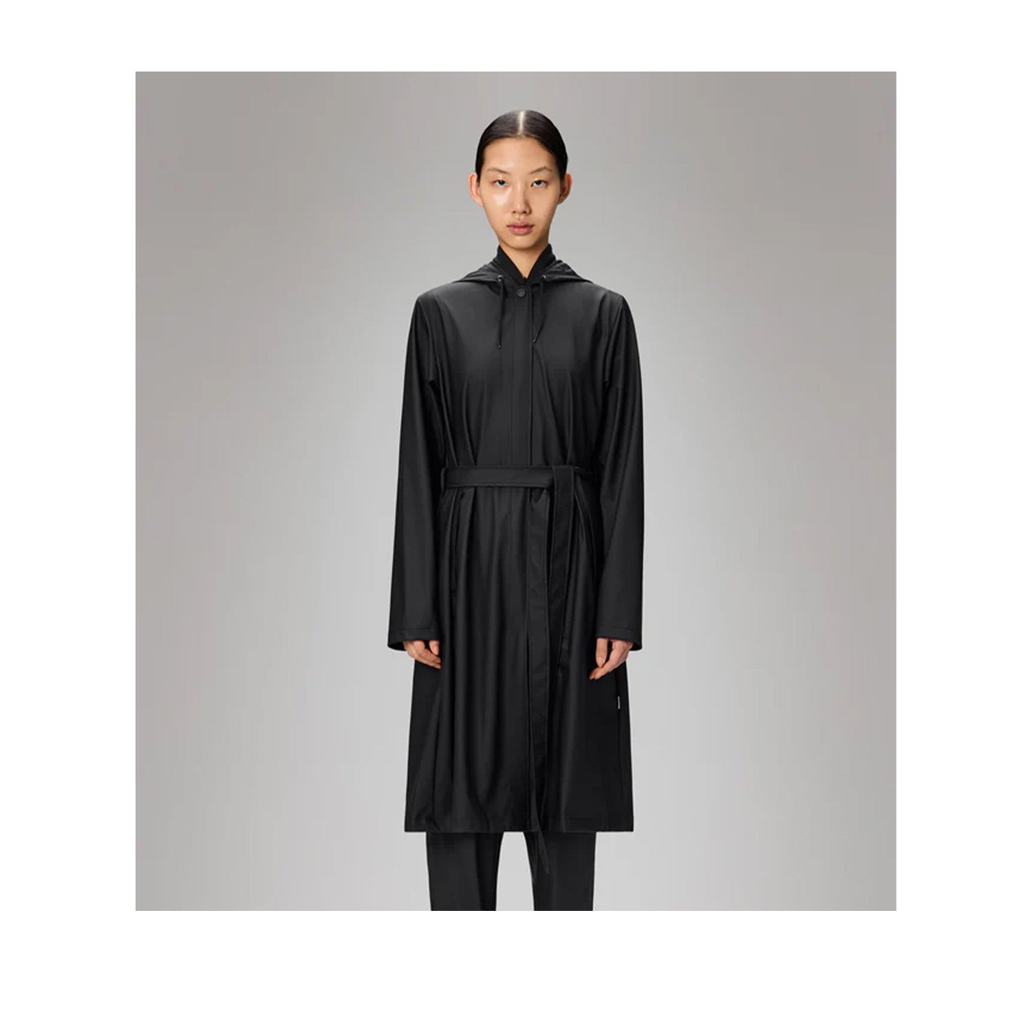 Rains Women's A-Line Longer Jacket W3 in Black