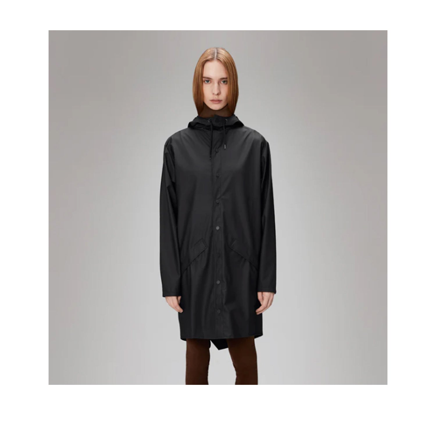 Veste longue unisexe Rains W3 noire