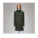 Rains Unisex Long Jacket W3 in Green